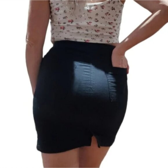 100% Linen Cotton button Down Cinched Skirt - Picture 4 of 10